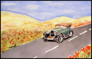 Packard painting by Daisy Tanner w-border